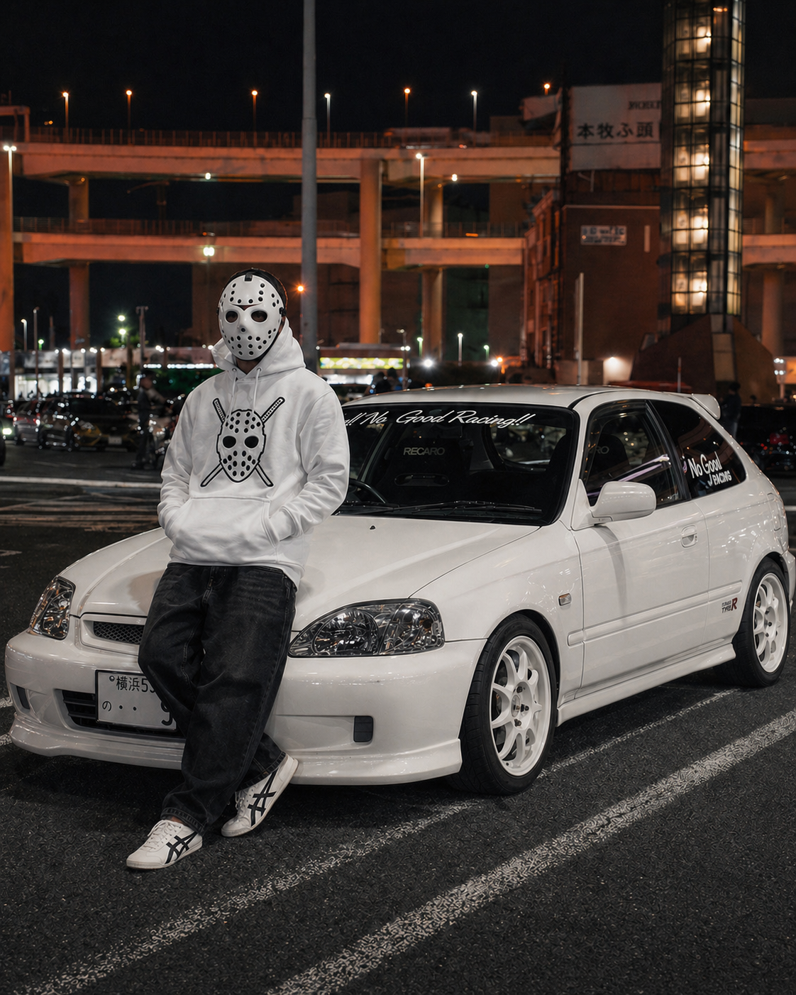 JDM Kanjozoku Hockey Mask Double Print Hoodie